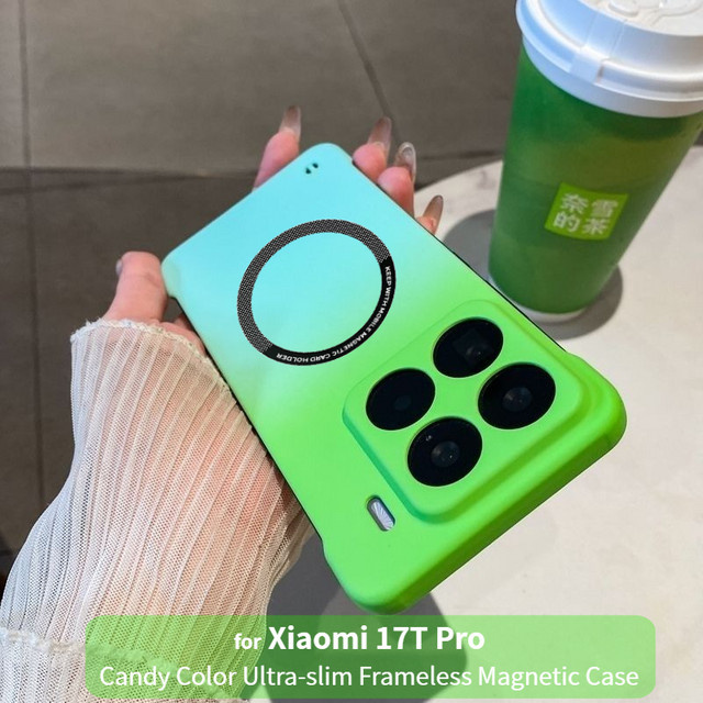 Modische Xiaomi Smartphone Schutzhülle mit Farbverlauf und mattiertem Hautgefühl in Blau, Schwarz oder Grün für Xiaomi 17T Pro 17 Pro Max 15 14 POCO F8 Ultra F7 Pro mit magnetischer Rahmenloser Abdeckung - Bild 1