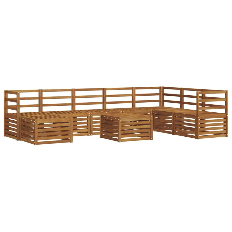 vidaXL Sofagarnitur aus Massivholz Akazie in Natur Braun mit Latten-Design und Tisch - Bild 2