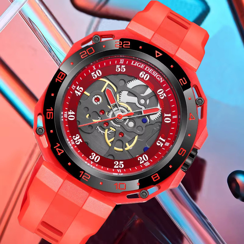 LIGE Armbanduhr Quarz, Silikon, Bunt, Herren - Bild 5