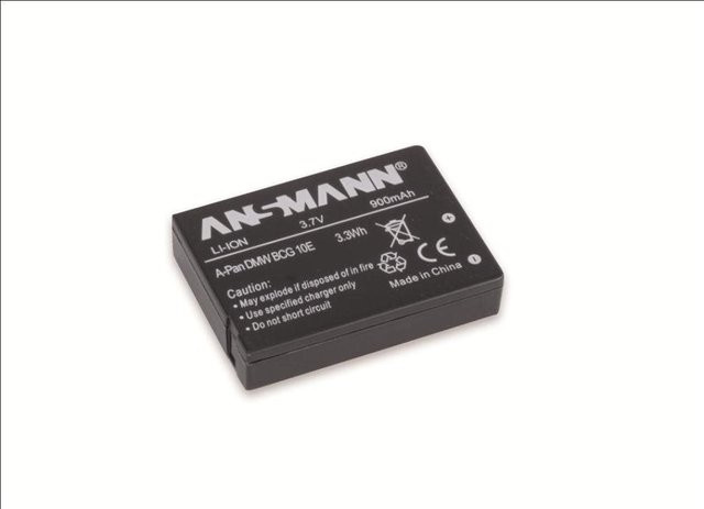 Ansmann A-Pan DMW BCG 10 E Li-Ion Kamera- und Camcorder-Batterie, Schwarz, 900 mAh - Bild 1