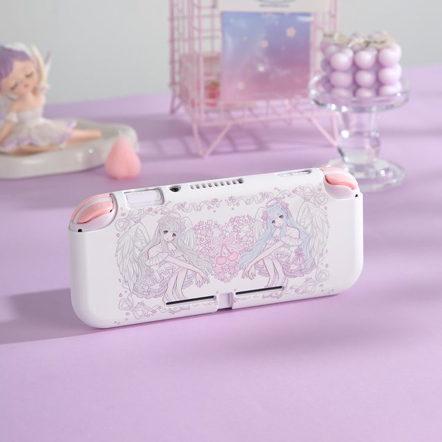 Schutzhülle für Nintendo Switch Lite in Pink Sakura Angel Design - Bild 1