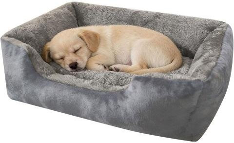 Orthopädisches Haustierbett Kove als gemütliches Sofa-Bett für Hunde und Katzen aus Plüsch in Grau, Größe XL - Bild 1