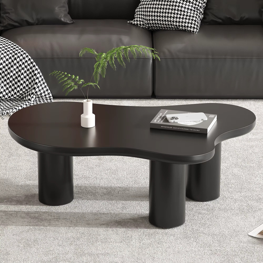 Svintora Wolken-Couchtisch in Schwarz mit Hochglanz-Lackierung und unregelmäßiger Form für dein Wohnzimmer - Bild 2