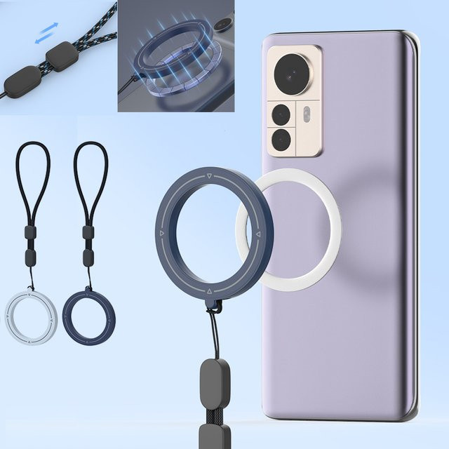 YTDMEN Magnetisches Handy-Lanyard für MagSafe, verstellbarer Smartphone-Tragegurt in Schwarz und Multicolour, kompatibel mit iPhone 17 16 15 Samsung und Xiaomi - Bild 1