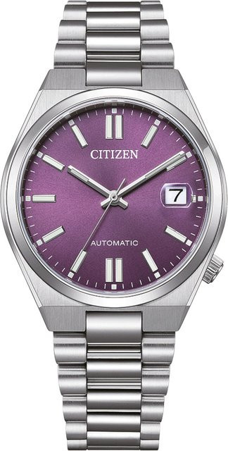 Citizen Armbanduhr Automatik, Edelstahl, Violett, 37 mm, Unisex - Bild 1