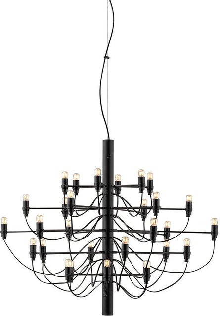 Flos 2097/30 Kronleuchter in Schwarz matt mit Messing-Elementen und inklusive klarer LED-Leuchtmittel - Bild 1