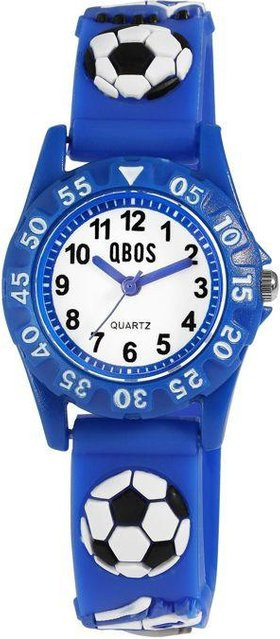 QBOS Kinderuhr, Blaues Silikonarmband, 28 mm, Mineralglas blau - Bild 1
