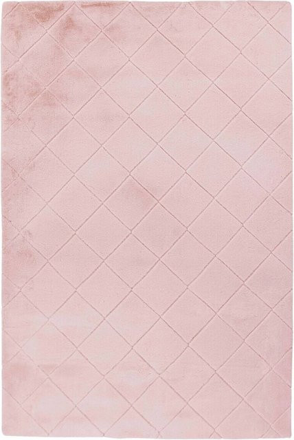 Padiro Hochflorteppich Imala 125 in Rosa mit geprägtem Muster, B/H/L: 290 x 3 x 200 cm - Bild 1