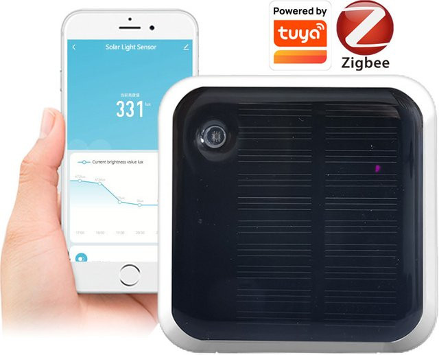 SMARSECUR Tuya Zigbee Solar-Lichtsensor für den Außenbereich, IP65 wasserdicht, Helligkeitserkennung, Farbe: Weiß - Bild 1