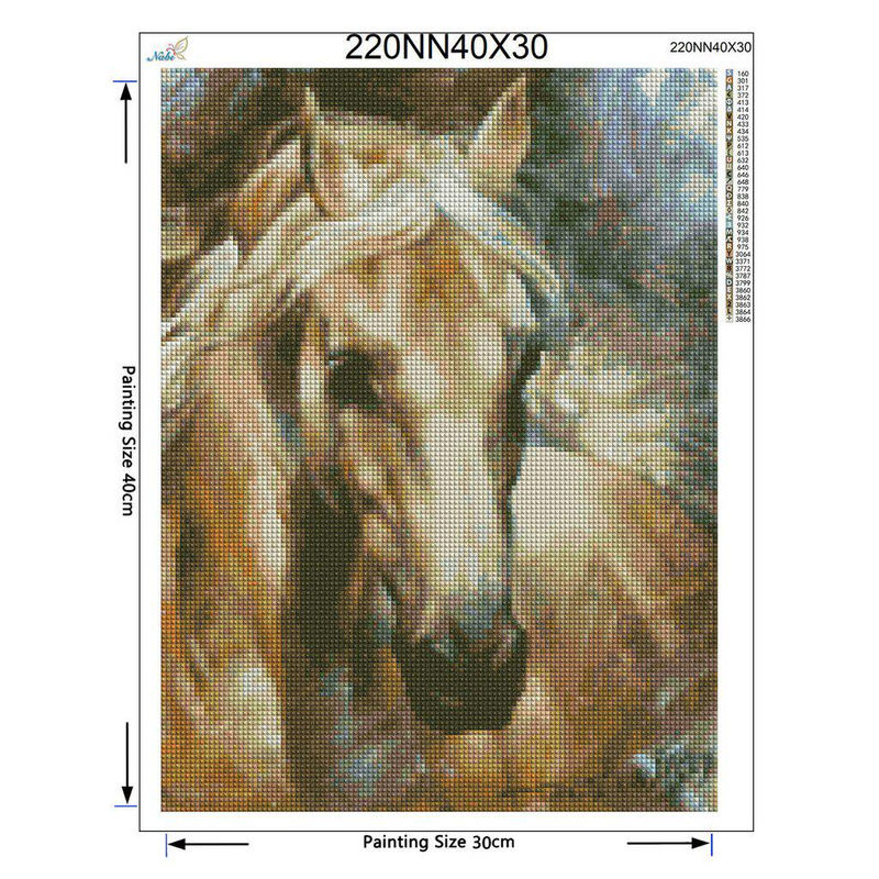 FIYO 5D Diamond Painting Set Pferd Motiv, Mehrfarbig, Wanddekoration, B/H: 20 x 30 cm - Bild 2