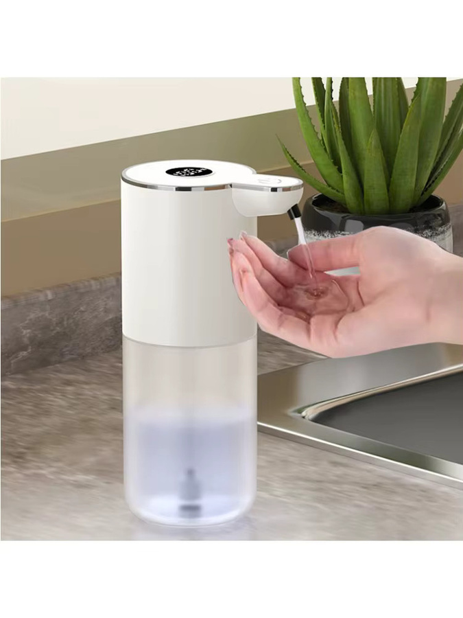 DONASIRA Automatischer Seifenspender mit Smart-Sensor, Weiß, 400 ml, wasserdicht IPX5, 6-stufig verstellbar für Schaum oder Flüssigkeit, Wandmontage oder freistehend - Bild 3