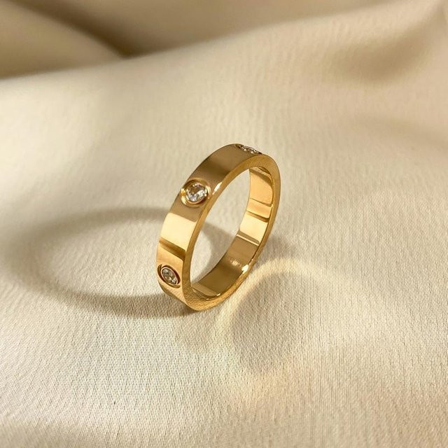 Lucky Star Jewelry Liebesring Edelstahl, Roségold, Zirkonia, Unisex - Bild 1
