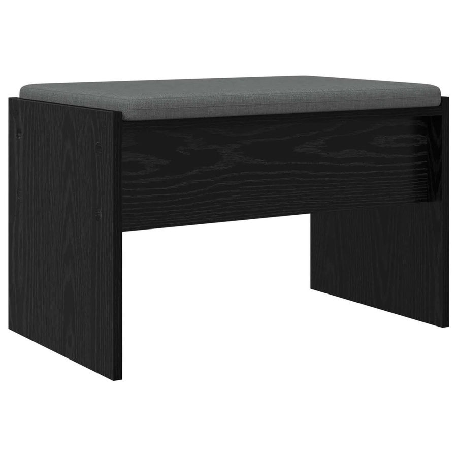 vidaXL Flurbank mit Kissen in Schwarz und Eichen-Optik, B/T/H: 63 x 38 x 40 cm - Bild 2