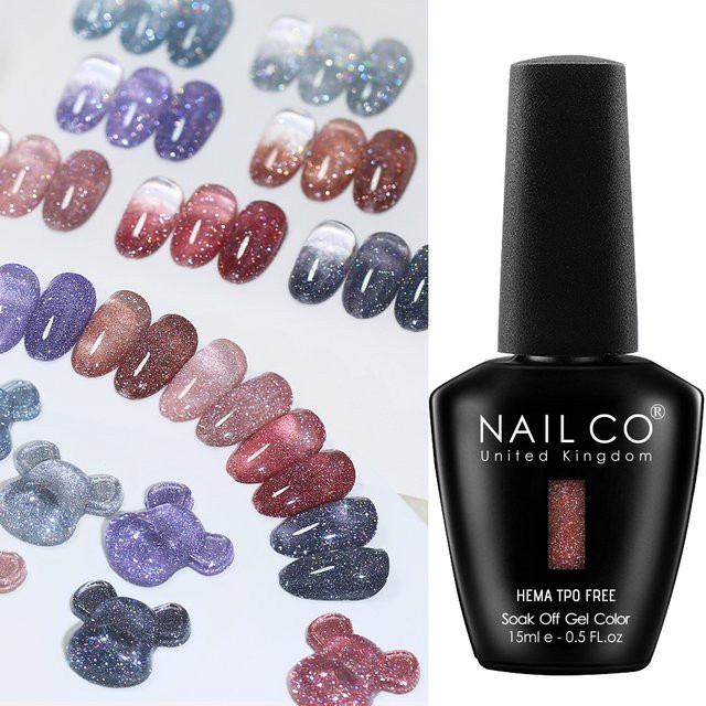 NAILCO Gel Nagellack, Glitter, 15 ml, Schimmernd - Bild 1