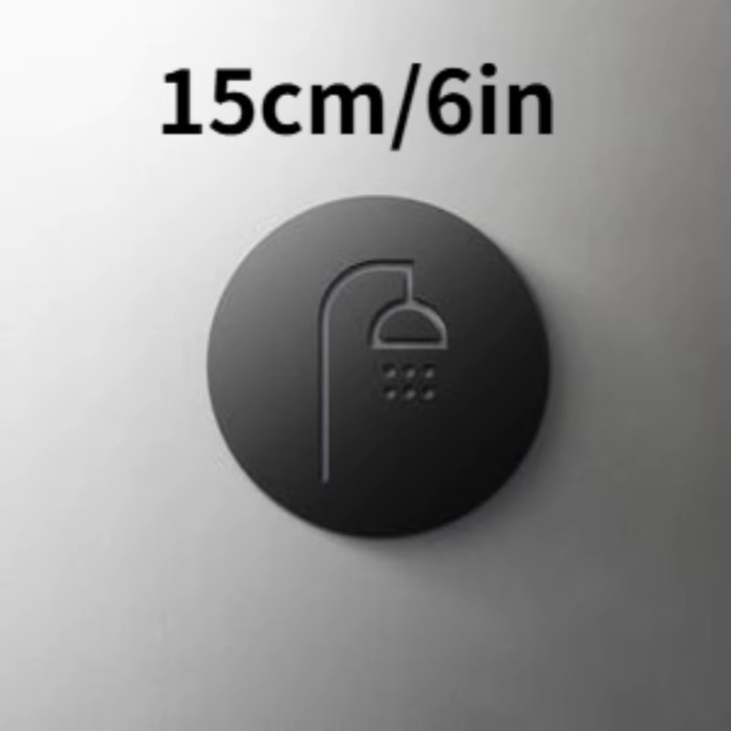 CIFBUY 3D-Acryl-Selbstklebeschild in Schwarz, rundes geometrisches Design für Ladentüren und Restaurant-Dekoration - Bild 3