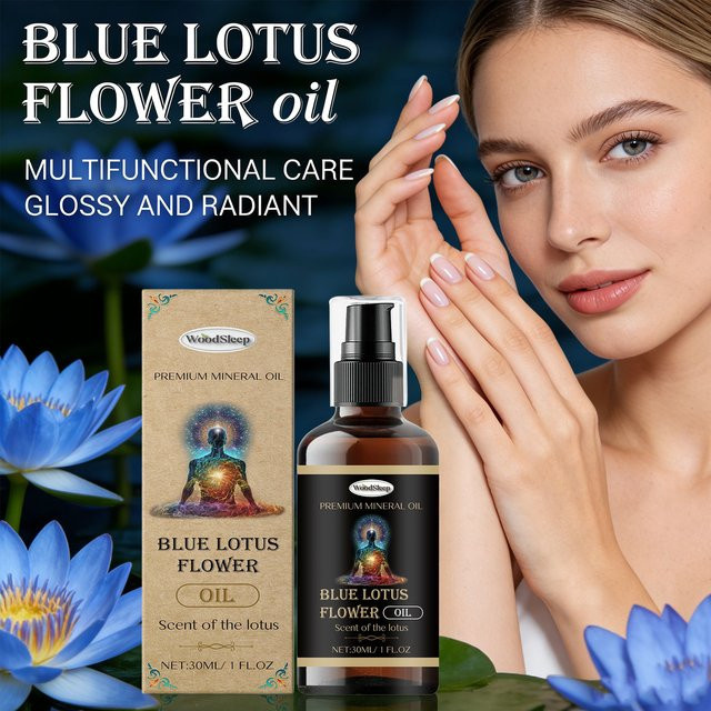 WOODSLEEP Blaues Lotus-Massageöl, 30 ml, Unisex, für Haare und Körper - Bild 1
