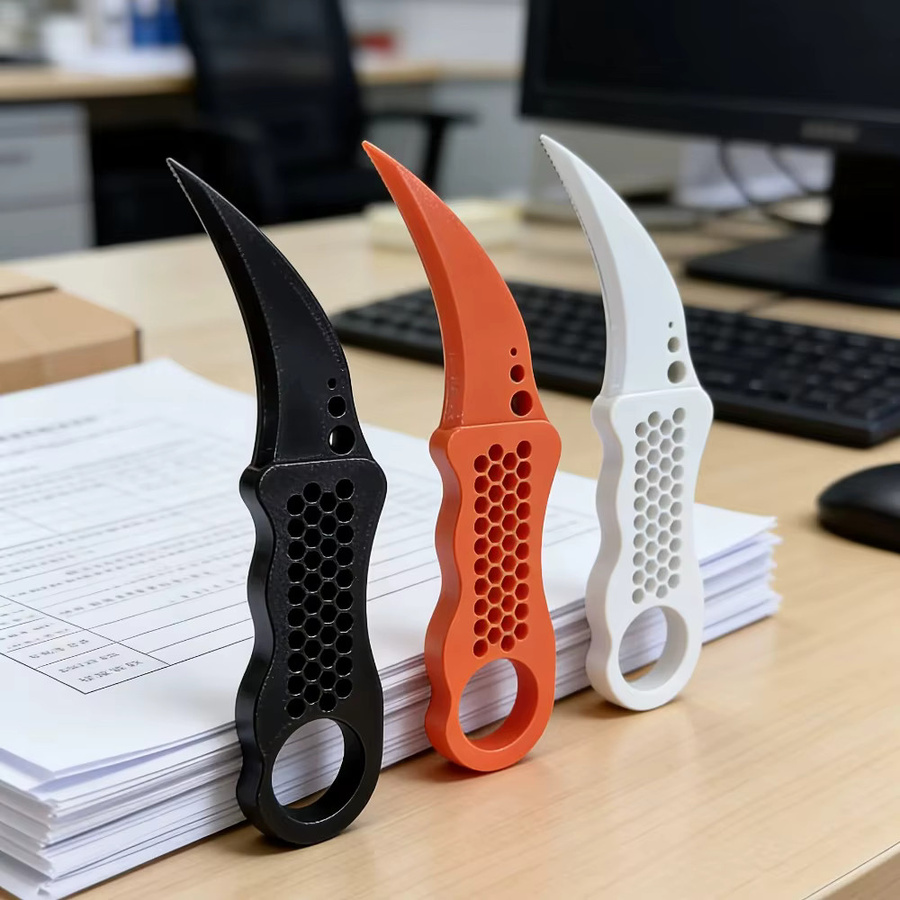 3D-gedruckter Paketöffner in Schwarz mit rutschfestem Griff für den täglichen Gebrauch zu Hause und im Büro - Bild 6