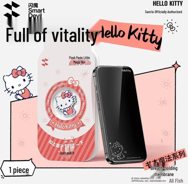 SmartDevil Sanrio Autorisiertes Privacy HD Gehärtetes Glas Displayschutz für iPhone 15/16/17 Serie, Transparent - Bild 1