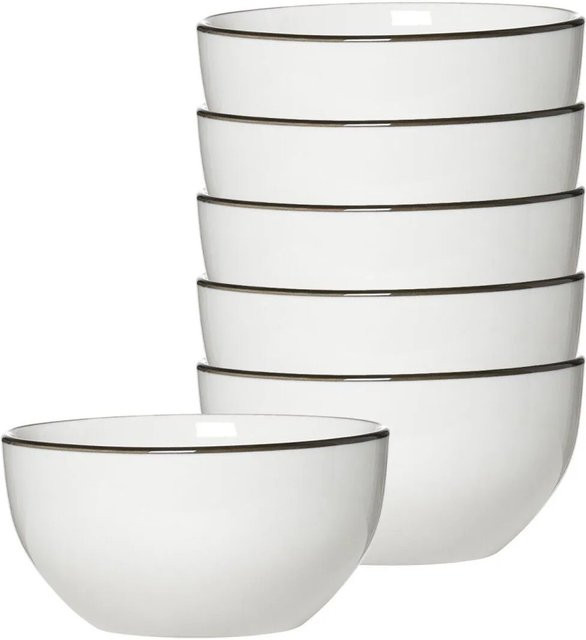 Ritzenhoff & Breker Adela Müslischalen aus Porzellan 6er Set Grau und Weiß Durchmesser: 14 cm - Bild 1