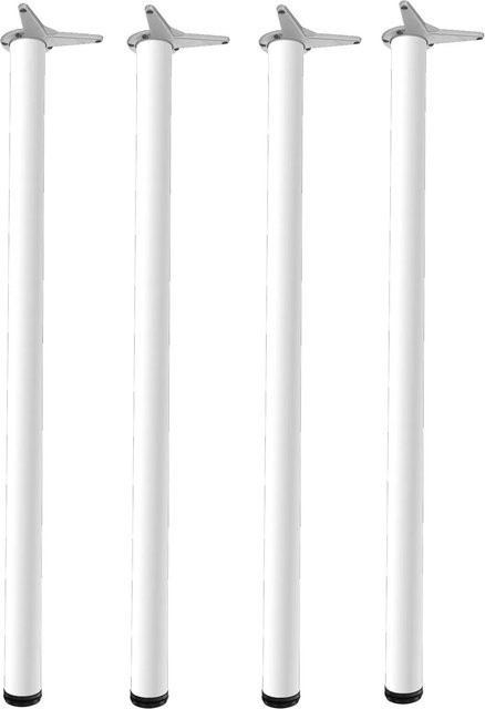 vasalat Set Camar Tischbeine Höhenverstellbar Rund aus Stahl in Weiß, 4 Stück, Höhe: 110,0 - 113,0 cm - Bild 1