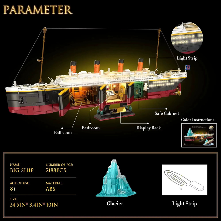 barweer Titanic-Schiff, Bausatz, 2288 Teile, ab 8 Jahren - Bild 6