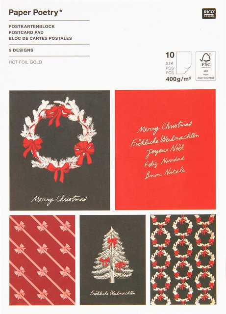 Rico Design Paper Poetry Postkartenblock Schleifen Classic B/H: 17,6 x 10,0 cm - Bild 1