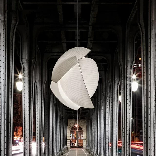 JIANKEXING LED Hängelampe aus Seidenstoff in Weiß mit warmweißem Licht für Wohnzimmer und Loft - Bild 1