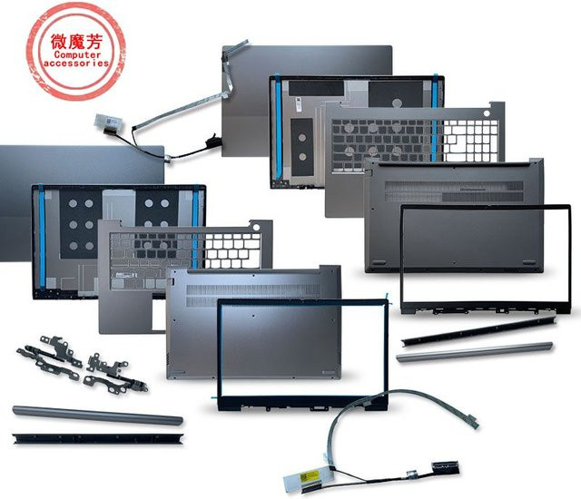 Lenovo Thinkbook 14 G2 / G3 Ersatzteil-Set in Grau bestehend aus LCD-Hinterabdeckung, vorderer Lünette, Scharnieren, Kabeln, Handballenauflage und Boden - Bild 1