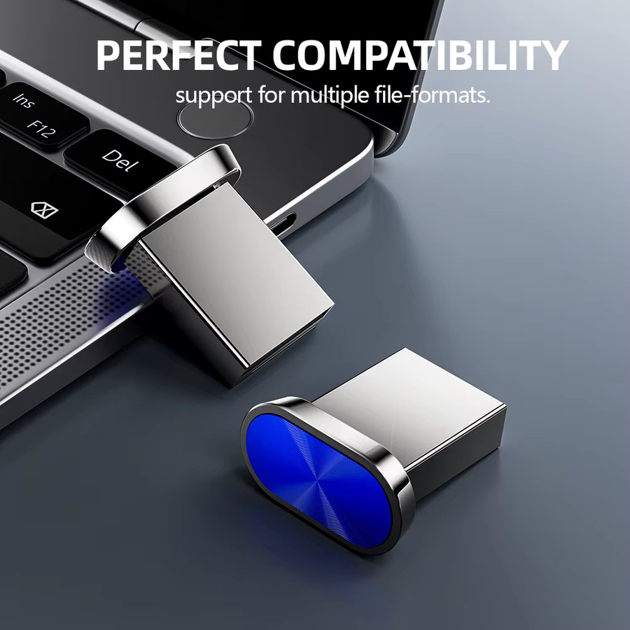 JASTER Mini-USB-Flash-Laufwerk aus Metall in Blau mit 128 GB Speicherplatz - Bild 3