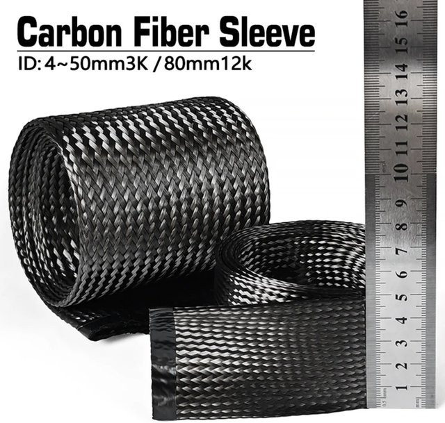 Hochtemperaturbeständige Glasfaserkabelummantelung in Schwarz mit 6 mm Hohlgeflecht als leitfähiges Band und Drahtabschirmhülle - Bild 1