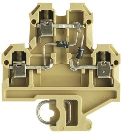 Weidmüller Bauelementreihenklemme 0523760000 Schraube, Beige und Gelb, 25 Stück - Bild 1