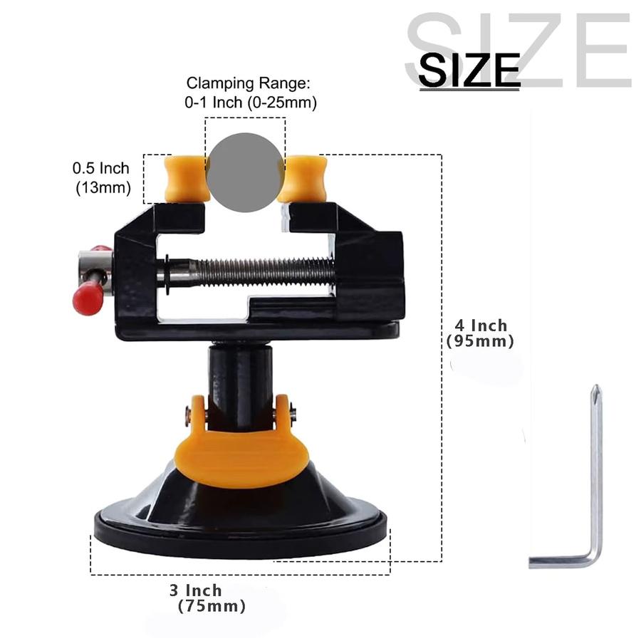 SI FANG Mini-Schmuckschraubstock mit drehbarer Funktion und verstellbarer Klemmung für Gravur und Bastelarbeiten - Bild 2
