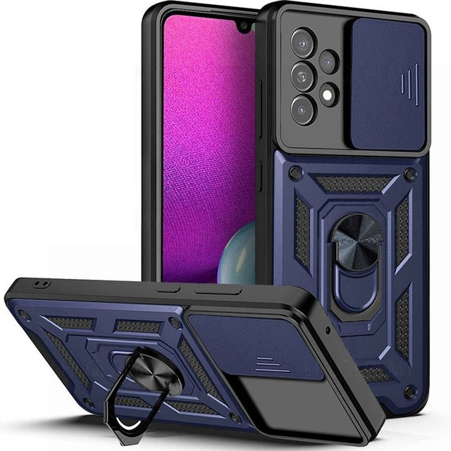 Stoßfeste Schutzhülle mit Rüstungsschutz und Kamera-Schutz für Samsung Galaxy Serie in Blau - Bild 1