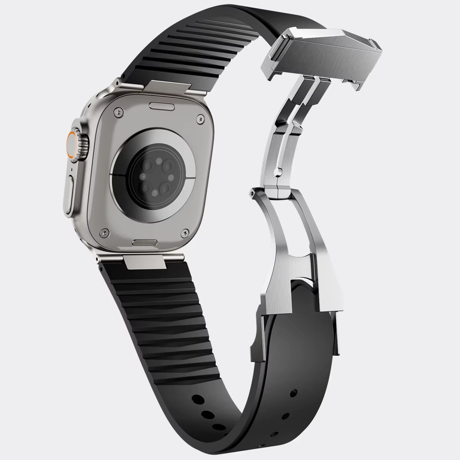 CHIICSMART Uhrenarmband Silikon, Schwarz, Sport-Gummiband - Bild 3