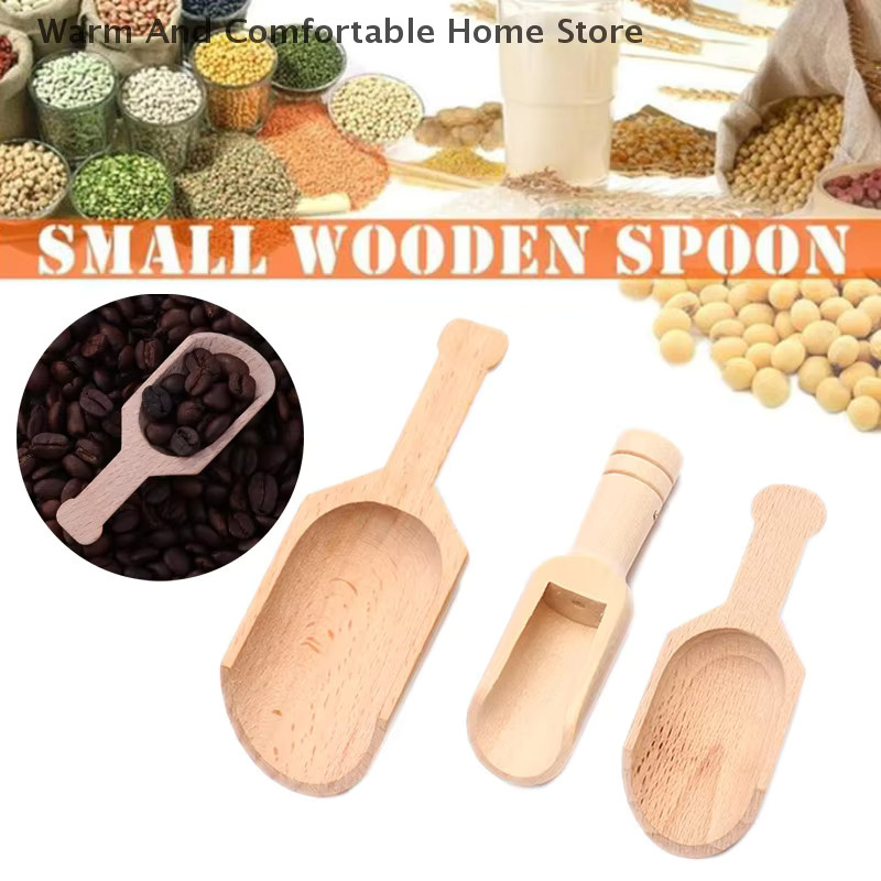 HUXUAN Mini-Holzlöffel für Tee und Kaffee in Braun mit mattem Finish - Bild 2