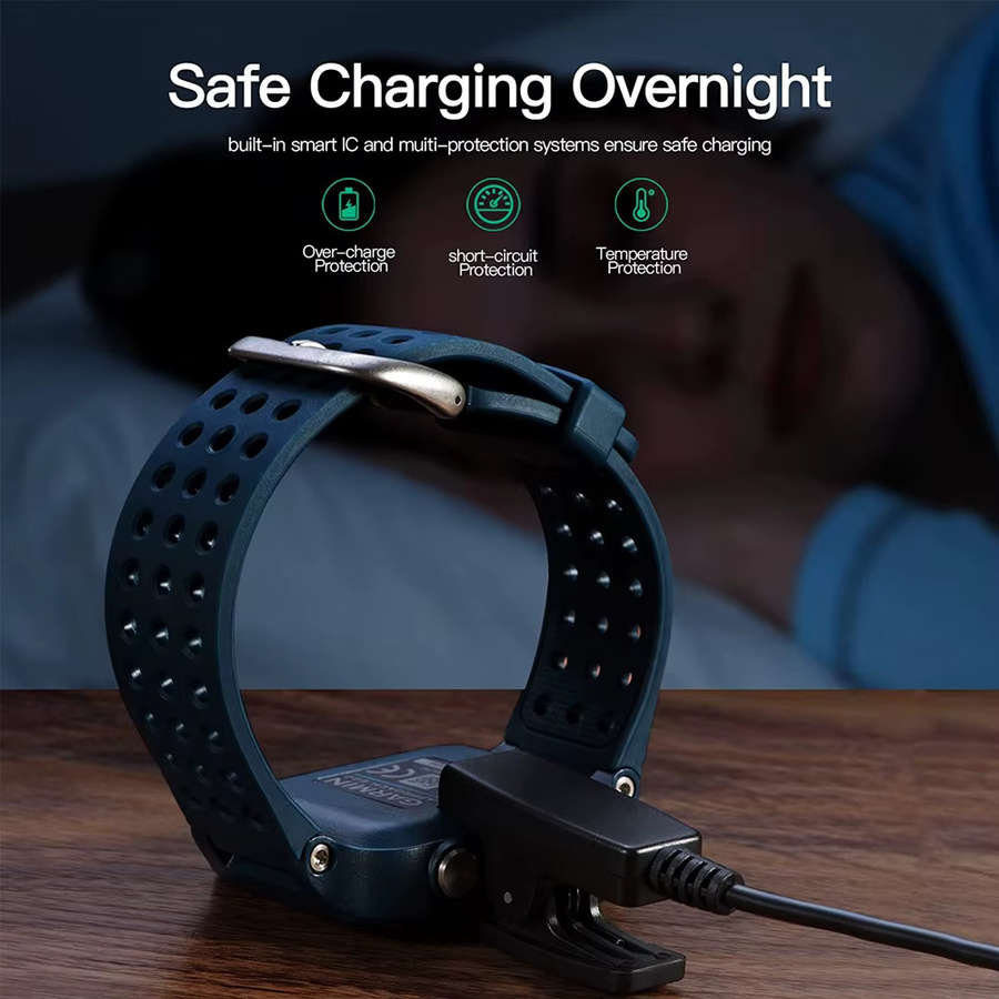 USB-Ladekabel mit Clip für Garmin Approach S20, G10 und Forerunner 630, 230, 235, 30, 35, 645 in Schwarz - Bild 4