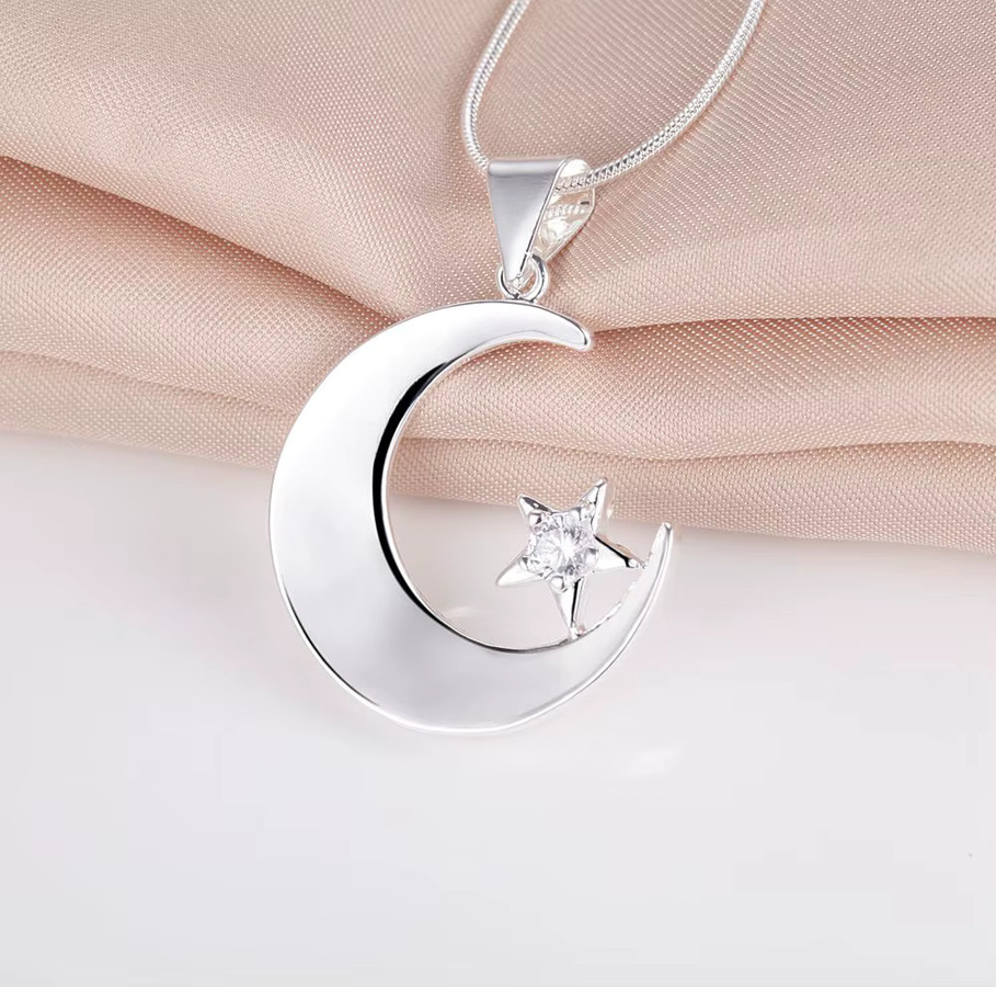 YDSMOSO Halskette, 925 Silber, Mond-Anhänger, Zirkonia, Damen - Bild 2