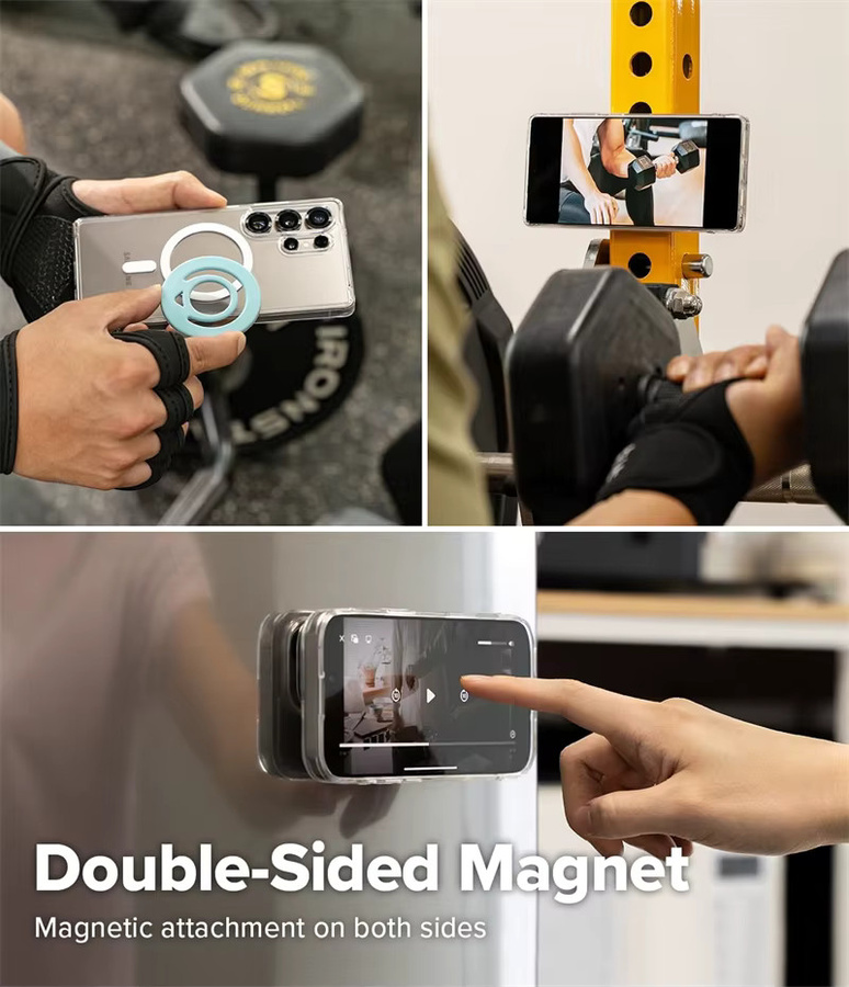NMEGOU Magnetischer Silikon-Ringgriff in Blau, Doppelseitiger Telefonhalter für MagSafe und iPhone, Magnetischer Ständer für Auto und Mac - Bild 5
