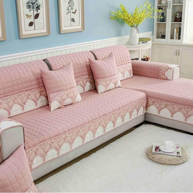 Rutschsicherer Sofabezug Super Six für Ecksofas aus Stretch-Material, Farbe: Pink, Breite: 180 cm - Bild 1