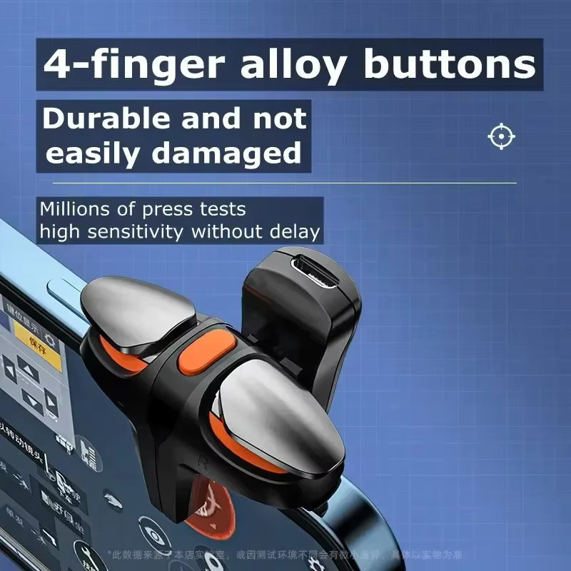 JS68 4-Finger Handy Game Controller mit L1R1 Trigger Buttons für iPhone und Android Esports Zubehör in Schwarz - Bild 4