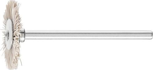PFERD TOOLS Miniatur-Rundbürste RBU mit Aluminium-Oxid-Filament, Korn 600, Farbe Weiß, Schaft-Ø: 3 mm, Durchmesser: 22 mm - Bild 1