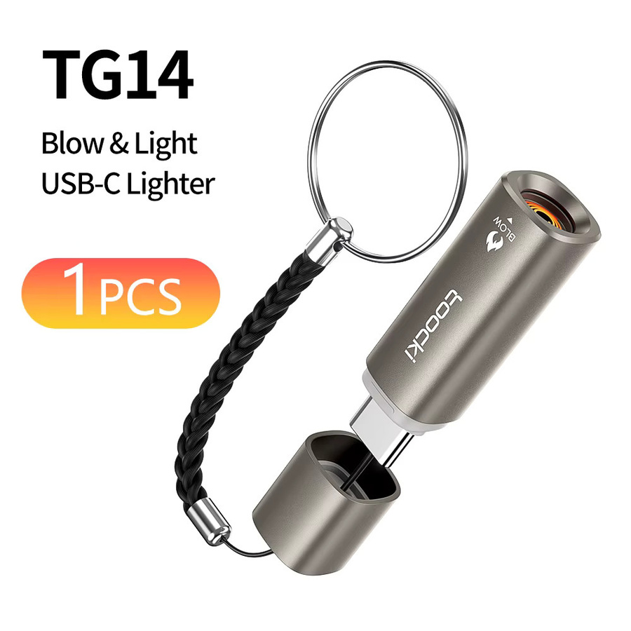 Toocki TG13/14 Typ-C Mini-Elektrofeuerzeug in Gold, winddichter Plug&Play mobiler Zigarettenanzünder mit schneller Zündung - Bild 7