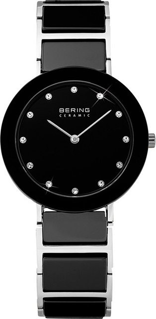 Bering Damenuhr, Keramik, Edelstahl, Schwarz, Quarz, Saphirglas, 29 mm - Bild 1