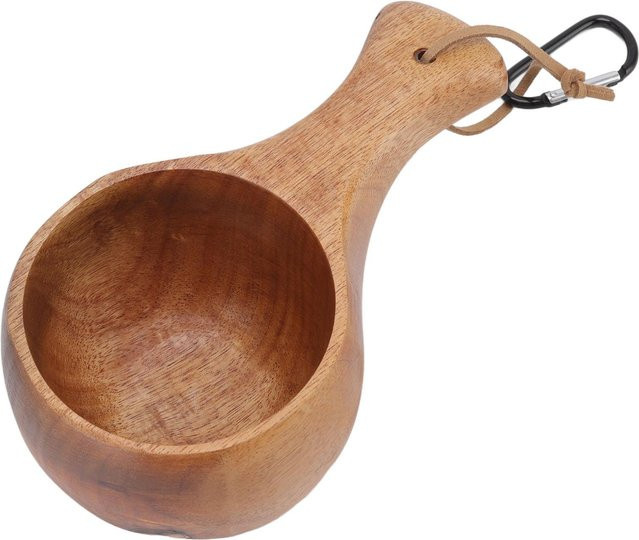 Trinkbecher mfySpace aus Holz im nordischen Stil für Camping und Wandern, Braun - Bild 1
