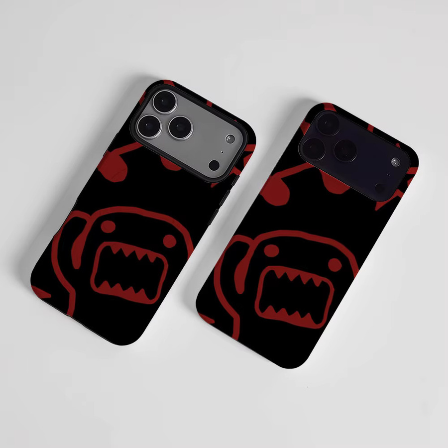 CaseLumi Matte Bumper MagSafe Schutzhülle für iPhone 17 16 15 14 13 Pro Max Stoßfeste Harte PC Hülle Schwarz-Rot Domo-Kun - Bild 2