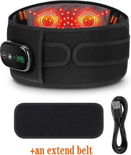 Binchi Health Technology Kabelloser beheizter Vibrationsmassagegürtel mit Infrarot und Stahlplattenstütze zur Lendenwirbeldekompression und Muskelentspannung in Schwarz - Bild 1