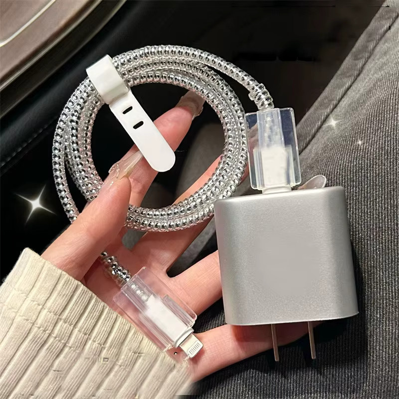 Silberne Schutzhülle für Ladegeräte zur schnellen Ladung kompatibel mit iPhone 11 bis iPhone 18 - Bild 2