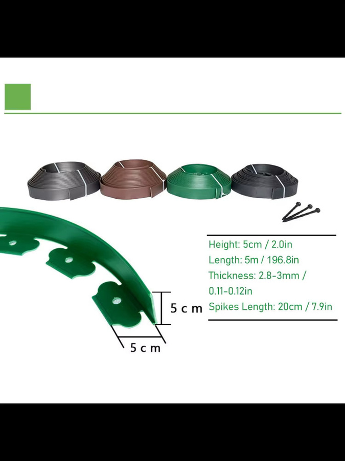 Fdit Landschaftskanten-Set in Grün mit 30 Spikes zur einfachen Installation und flexiblen Gestaltung deines Gartens - Bild 6