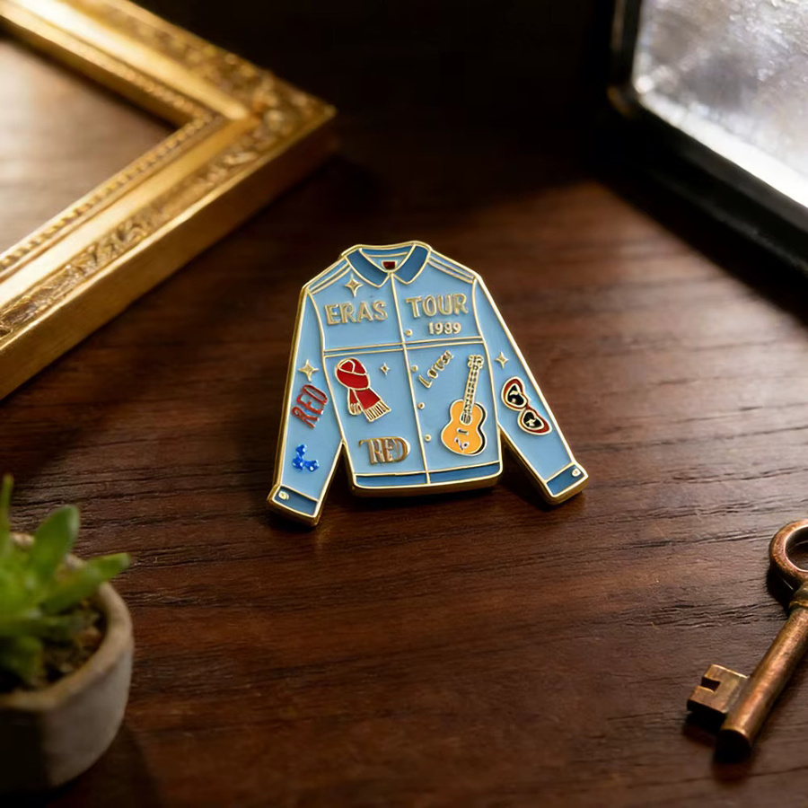 Emaille-Pins im Stil von Musikalben, Schalbroschen mit Gitarren-Print - Bild 3