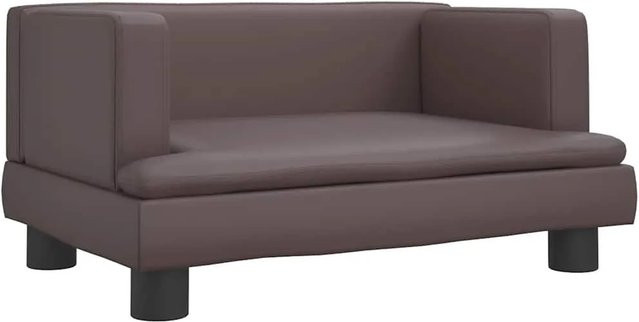 vidaXL Hundebett Sofa aus Kunstleder und Kiefernholz in Braun, B/T/H: 60 x 40 x 30 cm - Bild 1